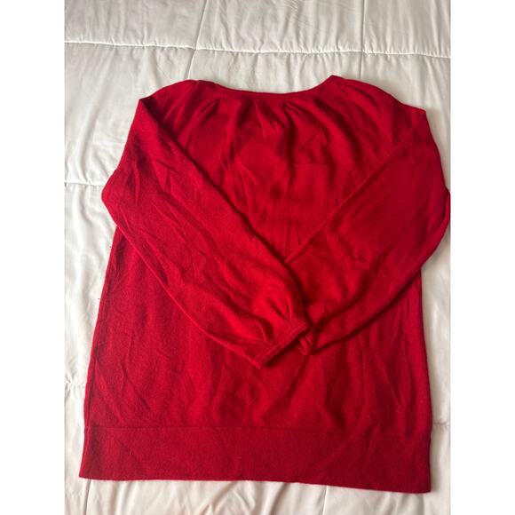 Anne Klein Women’s 100% Cashmere Red Sweater L Soft Knit Pullover - Picture 3 of 8
